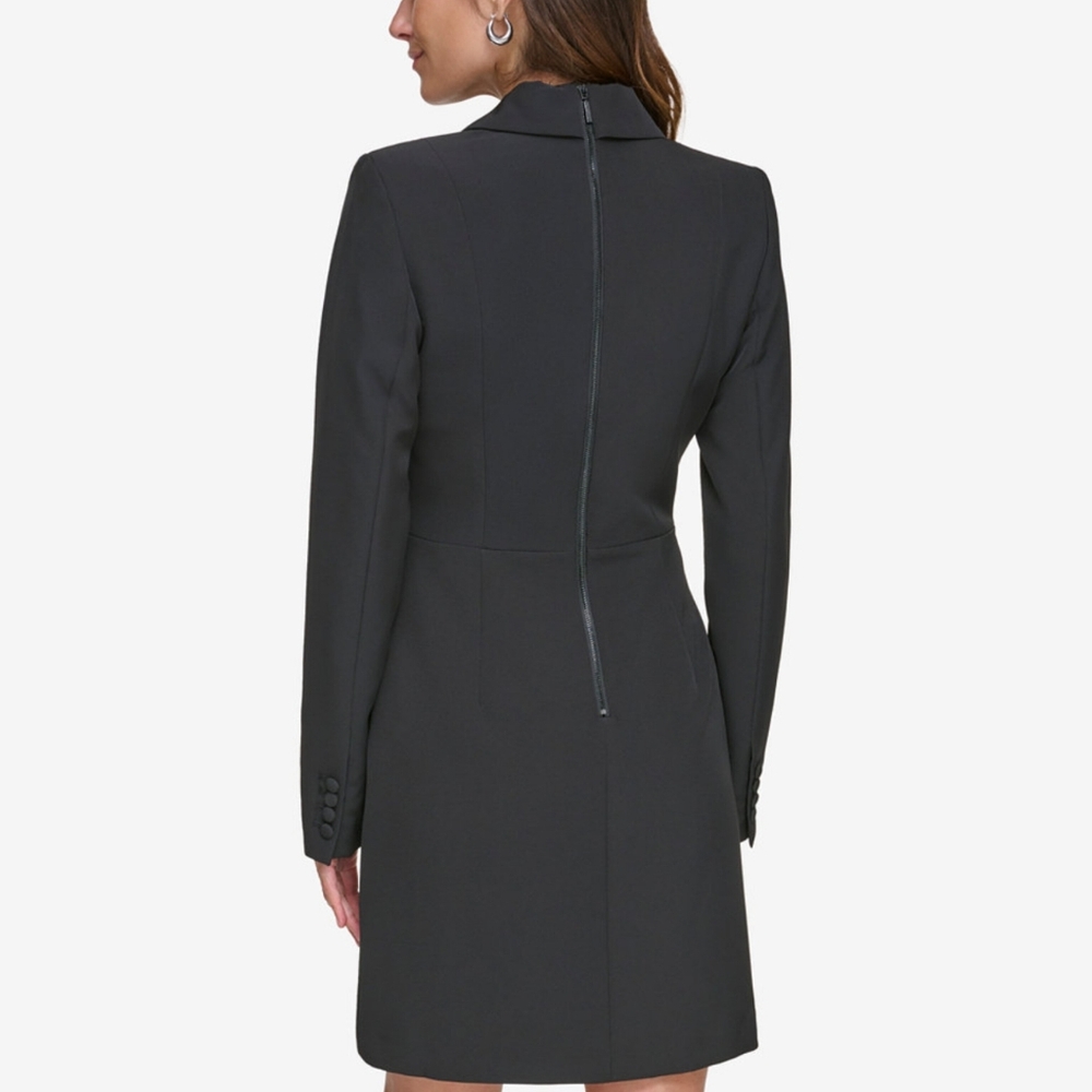 Karl Lagerfeld Pearl Embellished Tuxedo Collar Dress - Picture 11 of 14